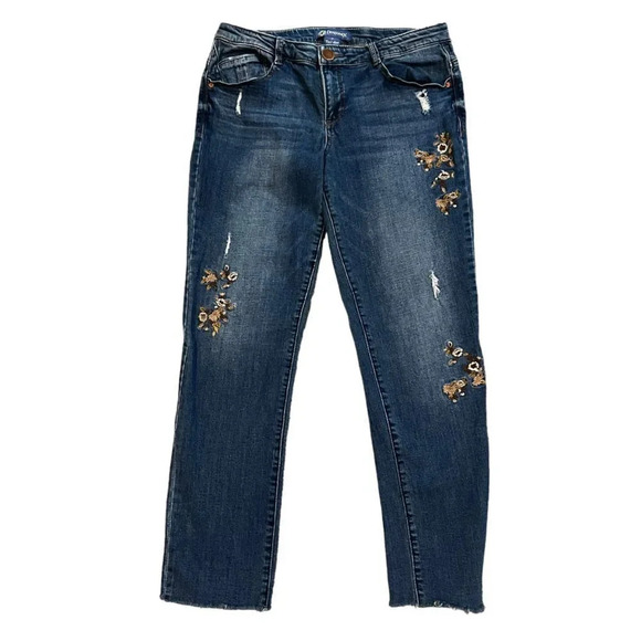 "Ab"solution® Roll Cuff Embroidered Plus Girlfriend Jean "Flex"-Ellent - Picture 5 of 7